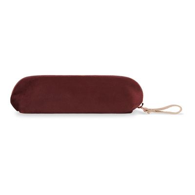 Clutches - Satin-nylon velvet embroidered quote pencil case - BIEN MOVES
