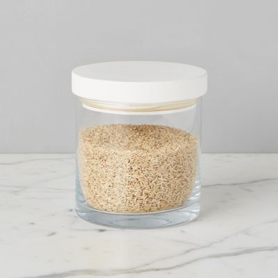 Cutlery set - White Modern Wood Top Canister, Medium - ETÚHOME