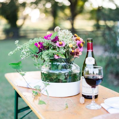 Vases - White Colorblock Flower Vase - ETÚHOME