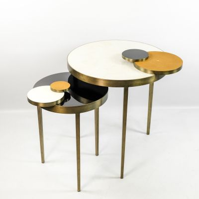 Other tables - TABLE WITH INTERLOCKING CIRCULAR - GINGER BROWN