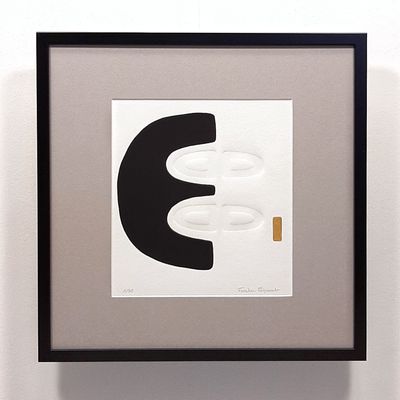 Tableaux - gravure et gaufrage 40 cm x 40 cm noir série 2 - FOUCHER-POIGNANT