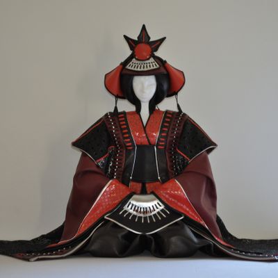 Sculptures, statuettes et miniatures - Sculpture en cuir Geisha - ANNIE DELEMARLE SCULPTURE CUIR