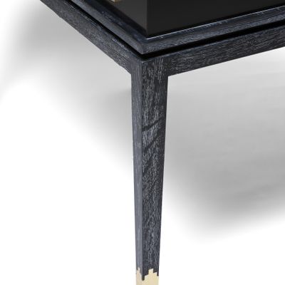 Mobilier et rangements pour bureau - Anna Console en Chêne Cérusé Noir et Détails en Laiton - DUISTT