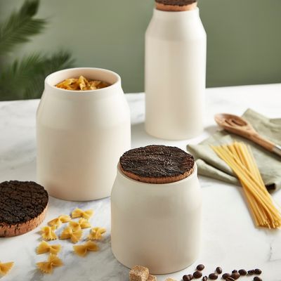 Boîtes de conservation - Boîtes de rangement en céramique et liège Natural Life - RKW LTD - BARBARY & OAK