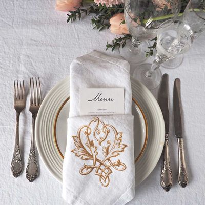 Linge de table textile - Serviettes en lin imprimées sur mesure pour événements / hôtels /restaurants - LINOROOM 100% LINEN TEXTILES