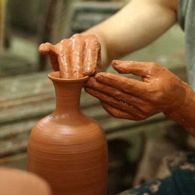 Vases - Anastasia , Terracotta Vase , Flower Vase - ATRIUM DESIGN STUDIO