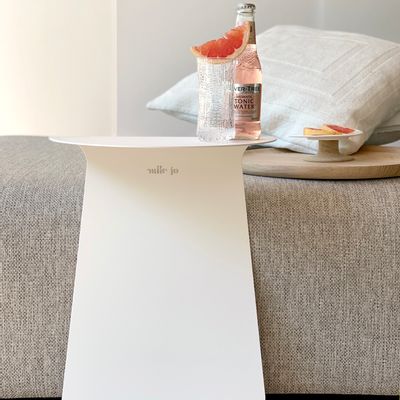 Tables de jardin - Table d'appoint ronde symétrique YOUMY - Blanc poudré - MADEMOISELLE JO