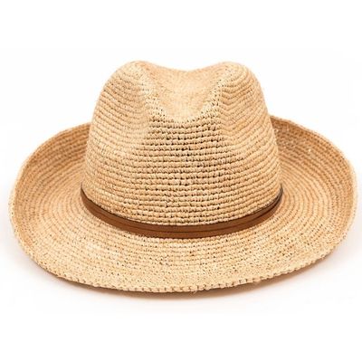 Hats - RAFFIA HAT leather strop - TRAVAUX EN COURS...