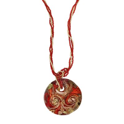 Bijoux - Pendentif rond en verre de Murano - LINEA ITALIA SRL
