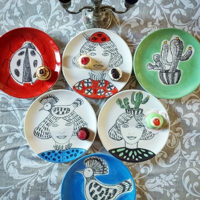 Assiettes au quotidien - PLATEAUX AUTOPORTRAIT DESIGN UNIQUE - MOSCHE BIANCHE