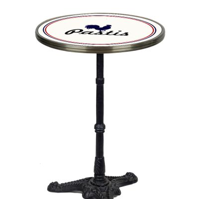 Design objects - Pastis Bistrot Table White, 51 cm Diameter, Brass Edge - BONNECAZE ABSINTHE & HOME