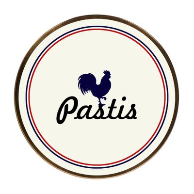 Design objects - Pastis Bistrot Table White, 51 cm Diameter, Brass Edge - BONNECAZE ABSINTHE & HOME