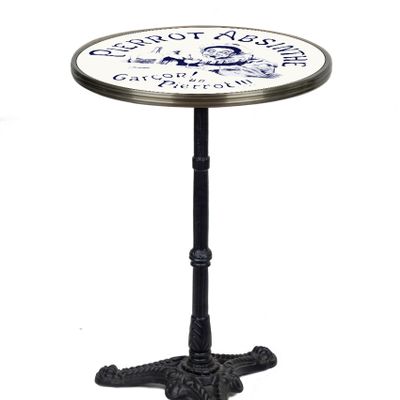 Design objects - Pierrot Bistrot Table, 51 cm Diameter, Brass Edge - BONNECAZE ABSINTHE & HOME