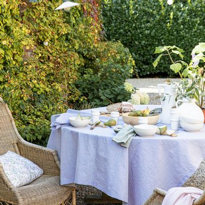 Table linen - Chambray Lila - Linen tablecloth and napkin - ALEXANDRE TURPAULT