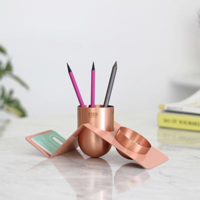Stationery - Blank Desk Organizer - Pink Martini - KITBOX DESIGN