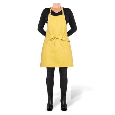 Aprons - Apron 5-Pocket, Slim Fit, Organic Cotton - Yellow - DUTCHDELUXES INTERNATIONAL BV
