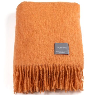 Throw blankets - Stackelbergs Orange Mohair Blanket - STACKELBERGS