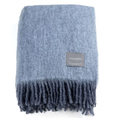 Throw blankets - Stackelbergs Mohair Blanket Tide & Blue Fog Melange - STACKELBERGS