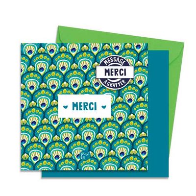 Stationery - Les Parisiennes d'Emilie FIALA scratch off message cards Peacock - LES JOLIES D'EMILIE