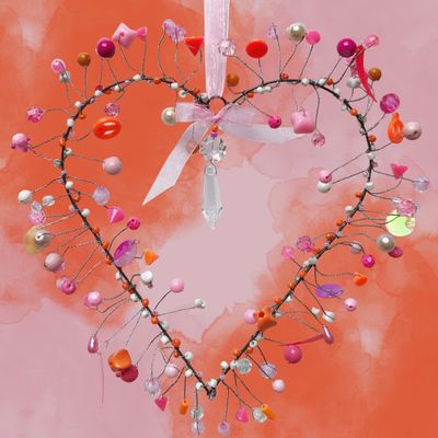Other wall decoration - Pendentif en perles fait à la main avec amour, orné de cœurs, de cercles ou de vélos. - BELL ARTE