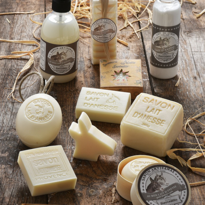 Soaps - Oval soap on rope Donkey milk - ATELIER DU SAVON - MAITRE SAVONITTO - AQUI D'AIA