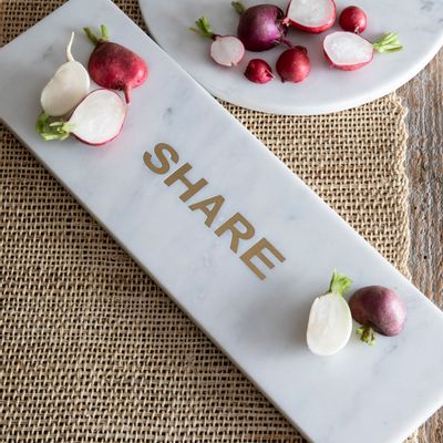 Platter and bowls - White Marble boards - BE HOME