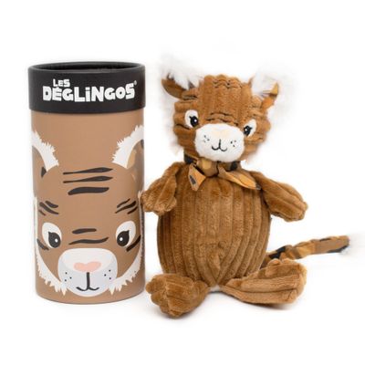 Children's party goods - Small Simply Plush Speculos the Tiger with Gift box - DEGLINGOS