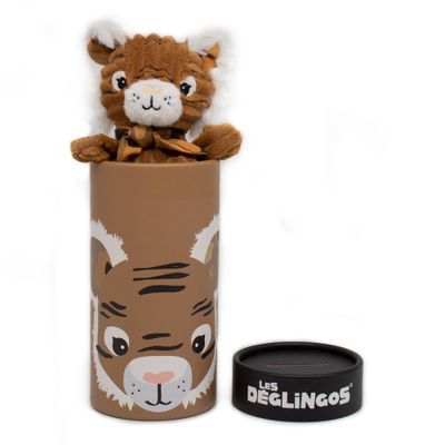 Children's party goods - Small Simply Plush Speculos the Tiger with Gift box - DEGLINGOS