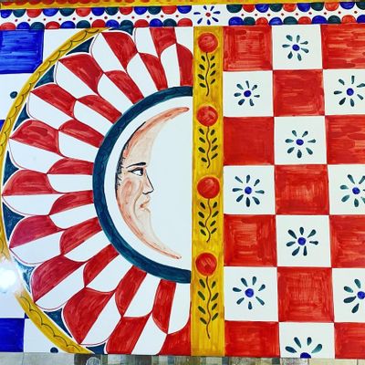 Ceramic - Hand-painted sandstone plate - CERASELLA ITALIA