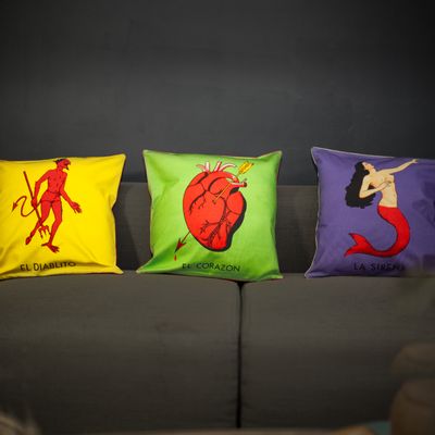 Fabric cushions - Corazon Loteria Cushion - COOLKITSCH