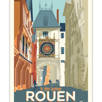 Poster - Poster ROUEN "Le Gros Horloge" - MARCEL TRAVELPOSTERS