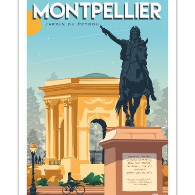 Poster - Poster MONTPELLIER "Le Jardin du Peyrou" - MARCEL TRAVELPOSTERS