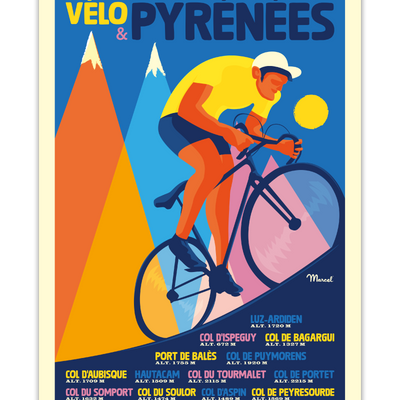 Affiches - Affiche VELO & PYRENEES - MARCEL TRAVELPOSTERS