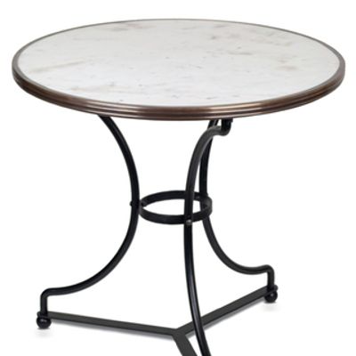 Other tables - White marble bistro table, 71 cm in diameter - BONNECAZE ABSINTHE & HOME