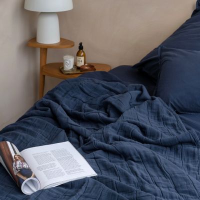 Bed linens - Square Quilted Gauze bedspread - OONA HOME