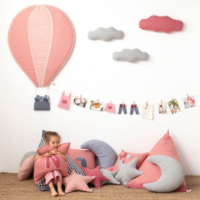 Autres décorations murales - La Mongolfiera Giovanna - STOFFAMICO - Décoration murale textile - MISCIMU'                               AMICI DI STOFFA