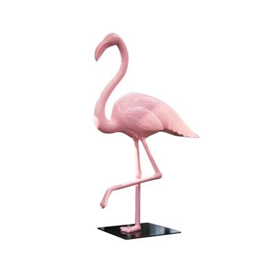 Sculptures, statuettes and miniatures - Pink Flamingo on base Resin - GRAND DÉCOR
