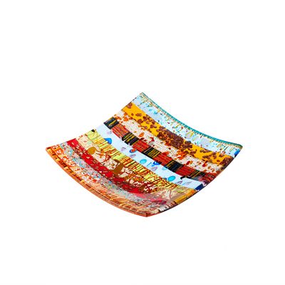 Verre d'art - Assiette en verre Damassé L20 - ALFIER GLASSTUDIO