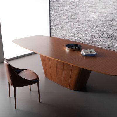 Tables Salle à Manger - Table de repas PRIME en métal+cuir - DOIMO BRASIL