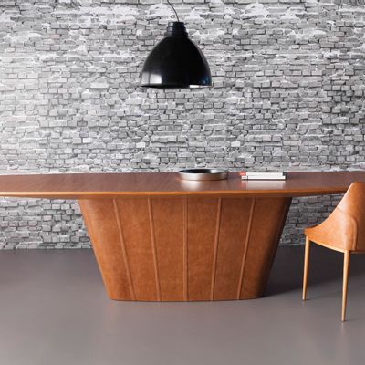 Tables Salle à Manger - Table de repas PRIME en métal+cuir - DOIMO BRASIL