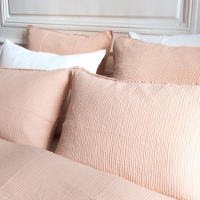 Bed linens - POWDERED PINK COTTON GAUZE DUVET COVER - MAISON D'ÉTÉ