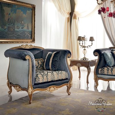 Tissus d'ameublement - Fauteuil Classique - MODENESE LUXURY FURNITURE