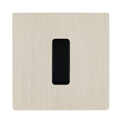 Objets de décoration - Black Flat M Button on Brushed Nickel Single Plate - MODELEC