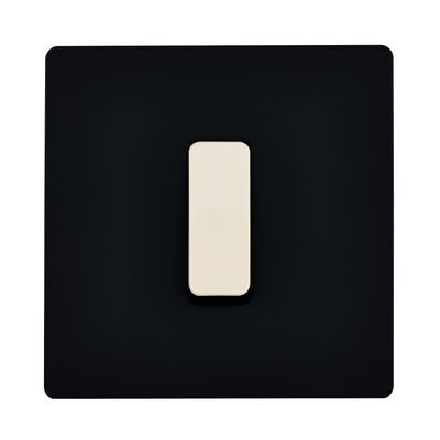Objets de décoration - Flat Button M Ivory on Single Plate in Matte Black - MODELEC