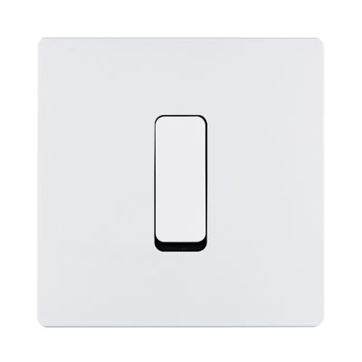 Decorative objects - Flat Button M White on Single Plate in Matt White - MODELEC