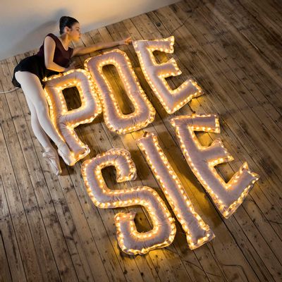 Decorative objects - Luminous letters - ROSE VELOURS