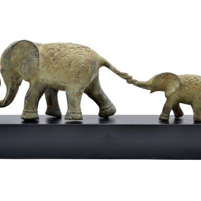 Decorative objects - elephant and baby elephant on brons - HINDUSTAN HOUSE