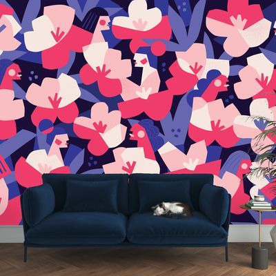 Wallpaper - Femmes Fleurs Panel - ETOFFE.COM