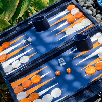 Prêt-à-porter - Backgammon Bleu Marine - Denim - Large - VIDO LUXURY BOARD GAMES