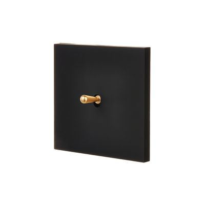 Design objects - Desire lever in gold on a simple plate in black soft touch finish - MODELEC